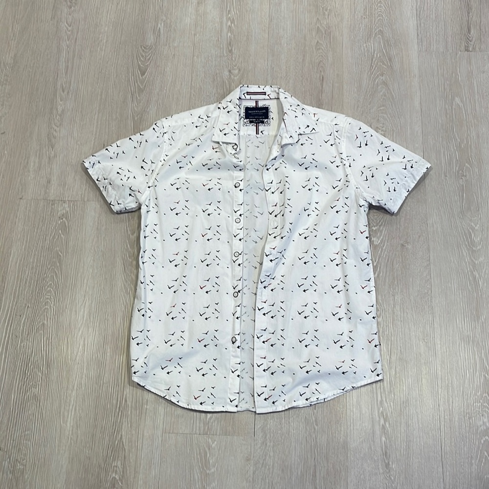 Denim and Flower Button Down